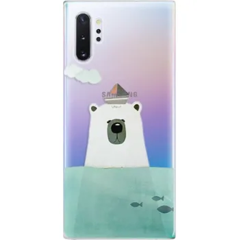 Pouzdro na mobilní telefon Silikonové pouzdro iSaprio - Samsung Galaxy Note 10 Plus - Bear With Boat (Odolný silikonový kryt, obal, pouzdro iSaprio - Samsung Galaxy Note 10 Plus - Bear With Boat - skvělá ochrana a pružnost, stylový UV potisk, lehkost, tiskne se v České republice)