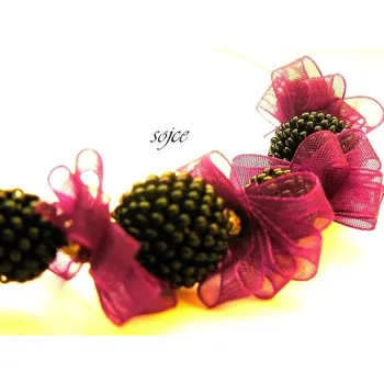 Náhrdelník Bižuterie z korálků - Náhrdelník Černá baletka