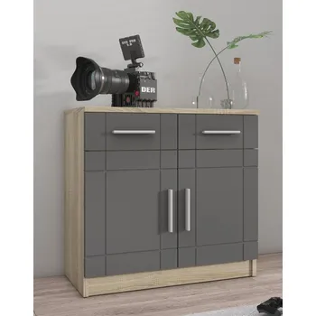 Ložnice Komoda Paris 2D2S, dub sonoma grafit 69 cm