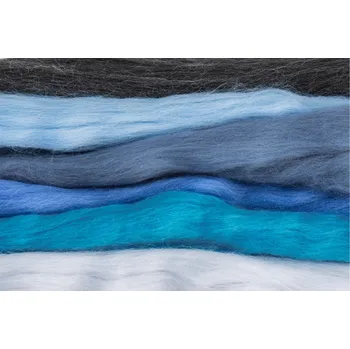 Příze Sada na plstění MRAKY, Mix 6 barev 100g