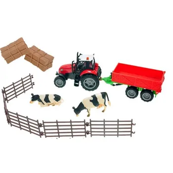 autíčko Kids Globe Mikro Sada farma traktor 10 cm s vlekem