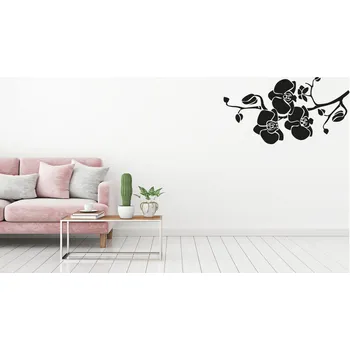 Samolepící dekorace Lepy.cz Samolepka na zeď Květina Orchidej Velikost (šířka x výška): 90x48cm, Barevná varianta: Světle žlutá