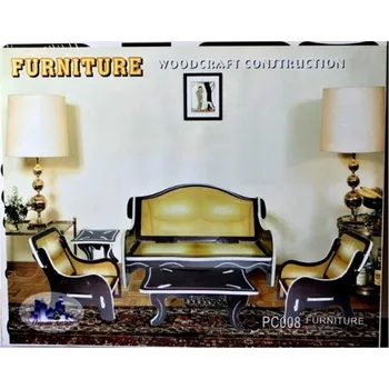 3D puzzle Woodcraft dřevěné 3D puzzle - Obývací pokoj barevný PC008