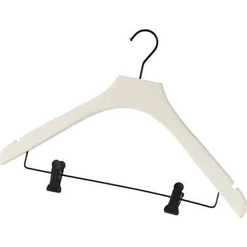 Ramínko Ramínko Compactor Lotus z přírodního dřeva, s klipsy na kalhoty, šířka 44 cm, bílé