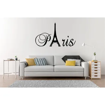 Samolepící dekorace Lepy.cz Samolepka na zeď Paříž - nápis Velikost (šířka x výška): 50x29cm, Barevná varianta: Černá
