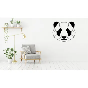 Samolepící dekorace Lepy.cz Samolepka na zeď Panda - geometrická Velikost (šířka x výška): 65x57cm, Barevná varianta: Nugátová hnědá