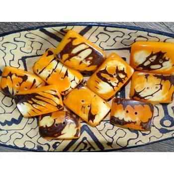 Knoflík Knoflík obdélník (žlutooranžový)