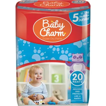 Baby Charm Super Dry Pants 5 12-18 kg 20 ks Plenkové kalhoty Baby Charm Super Dry Pants 5 12-18 kg 20 ks