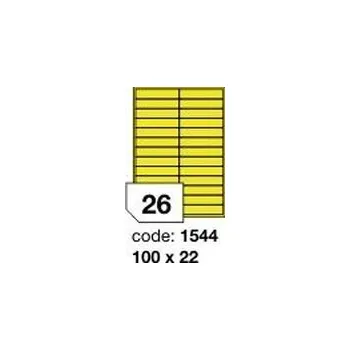 Samolepící etiketa Žluté samolepicí etikety Rayfilm R0121.1544F, 100x22 mm, 1.000 listů A4, 26000 etiket