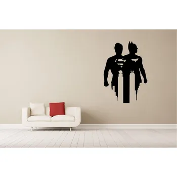 Samolepící dekorace Lepy.cz Samolepka na zeď Batman-Superman Velikost (šířka x výška): 40x56cm, Barevná varianta: Světle oranžová
