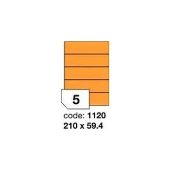 Samolepící etiketa Oranžové fluo etikety Rayfilm R0133.1120F, 210x59,4 mm, 1.000 listů A4, 5000 etiket