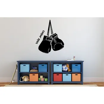 Samolepící dekorace Lepy.cz Samolepka na zeď Box - rukavice+text Velikost (šířka x výška): 80x93cm, Barevná varianta: Světle oranžová