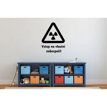 Samolepící dekorace Lepy.cz Samolepka na zeď Nebezpečí se znakem Velikost (šířka x výška): 20x26cm (2 řádky), Barevná varianta: Krémová