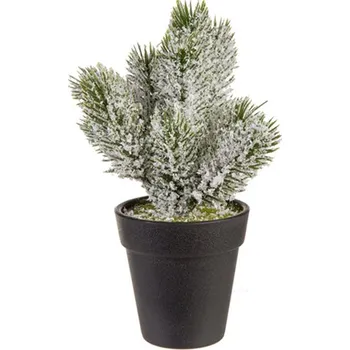 Vánoční dekorace Zasněžený vánoční stromek v květináči