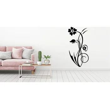 Samolepící dekorace Lepy.cz Samolepka na zeď Květina s poupátkem Velikost (šířka x výška): 30x59cm, Barevná varianta: Ledová modrá