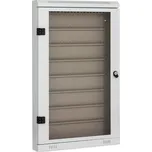 TRITON Prosklená skříňka na klíče TSK160, 160 háčků, světle šedá