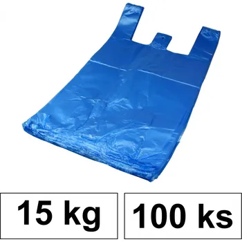 Nákupní taška HDPE Mikrotenové tašky v bloku 15 kg 33 x 22 x 70 cm [100 ks] - modré