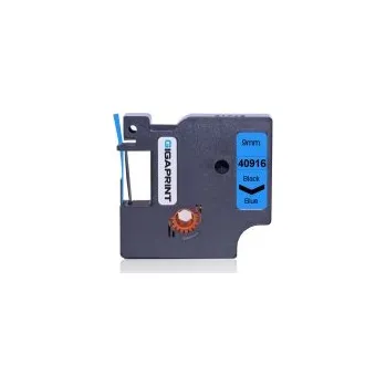 Pásek do tiskárny Gigaprint za páska DYMO 40916 D1 9mm černý tisk/modrý podklad - kompatibilní