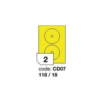 Kancelářské potřeby Žluté samolepicí etikety Rayfilm R0121.CD07F, 118x18 mm, 1.000 listů A4, 2000 etiket