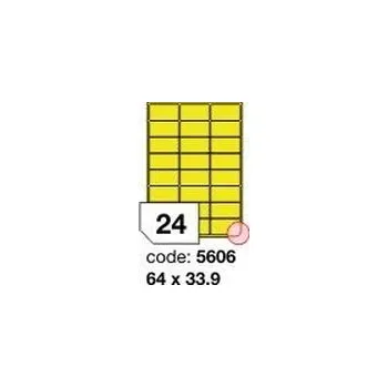 Kancelářské potřeby Žluté samolepicí etikety Rayfilm R0121.5606F, 64x33,9 mm, 1.000 listů A4, 24000 etiket