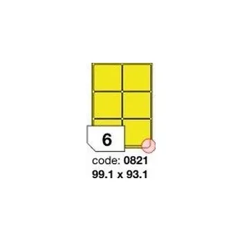 Samolepící etiketa Žluté samolepicí etikety Rayfilm R0121.0821F, 99,1x93,1 mm, 1.000 listů A4, 6000 etiket