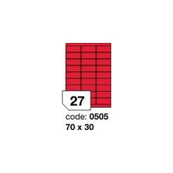 Samolepící etiketa Červené samolepicí etikety Rayfilm R0122.0505F, 70x30 mm, 1.000 listů A4, 27000 etiket