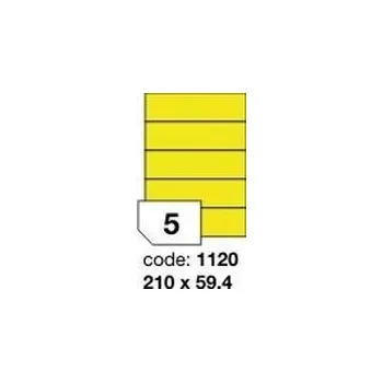 Kancelářské potřeby Žluté samolepicí etikety Rayfilm R0121.1120F, 210x59,4 mm, 1.000 listů A4, 5000 etiket