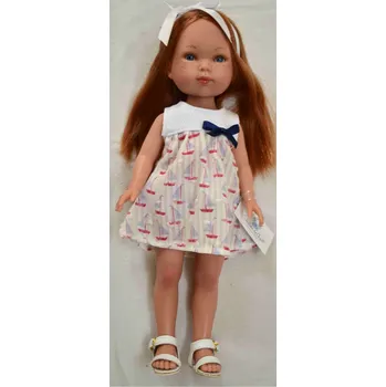 Panenka Realistická panenka Carlota v šatech s plachetnicemi od firmy Vestida de Azul (Carlota con vestido plumeti estampado)