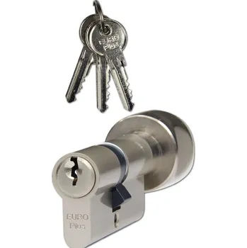 Stavební vložka EURO Plus s koulí 35/40 matný nikl koule na delší straně vložky