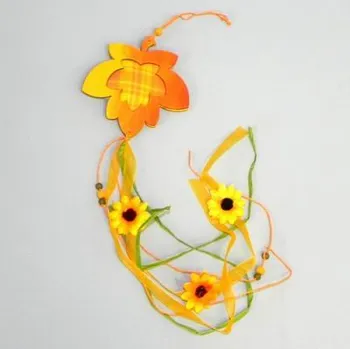 List závěs dřevo 14,5x47,5cm oranžová (H17-2-117)