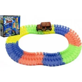 autodráha Teddies Dráha svítící + auto plast 220 ks