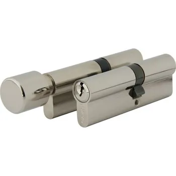 Souprava vložek EURO Secure třída 3 + 6ks klíčů matný nikl koule na delší straně vložky 30/30 + 30/30