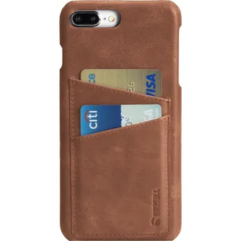 Pouzdro na mobilní telefon Krusell Sunne 2 Card Leather pro iPhone 6 Plus, 7 Plus, 8 plus koňakové