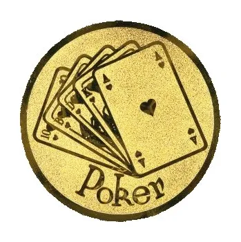 Emblém poker Barva: zlato, Průměr: 2,5 cm