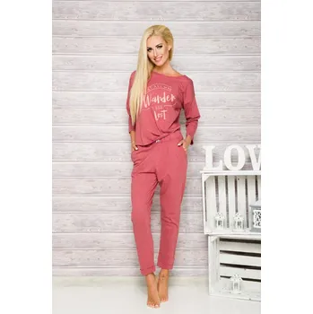 Dámské pyžamo Taro, dámské pyžamo 1196-Jurata, dlouhý rukáv, vínová, vel. M