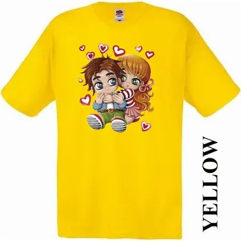 Dívčí oblečení detske-levne-bavlnene-tricko-potisk-chlapec-divka Barva: Yellow - žlutá, velikost: 104