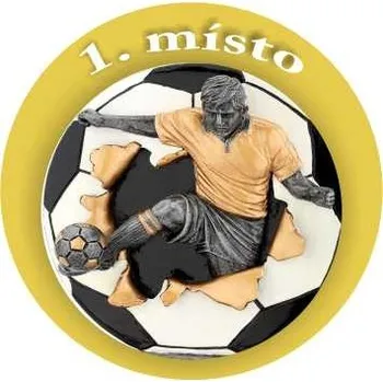 Emblém fotbal 1.místo Barva: barevný, Průměr: 2,5 cm