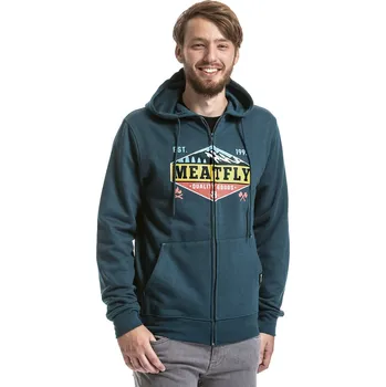 Meatfly Wanderlust Hoodie D-Dark Slate Pánská mikina Meatfly Wanderlust Hoodie D-Dark Slate