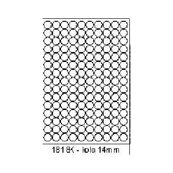 Samolepící etiketa Samolepicí etikety 18 mm, 150 etiket, A4, 100 listů, kulaté