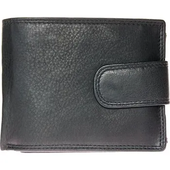 Peněženka FLW Kožená peněženka s upínkou z měkké kůže a s místem na 20 karet Černá