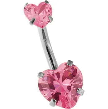 Piercing Piercingate Piercing do pupíku - srdíčko PBP00288 - Barva/Motiv: Tyrkysová, Délka tyčky: 12 mm, Průměr tyčky: 1,6 mm