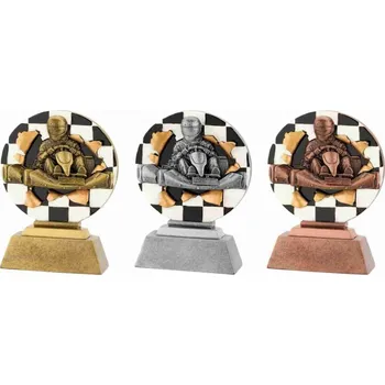 Soška motokára Barva: Zlatá, Výška: 13 cm