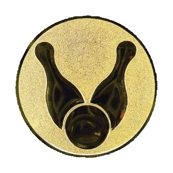 Emblém bowling,kuželky Barva: stříbro, Průměr: 2,5 cm