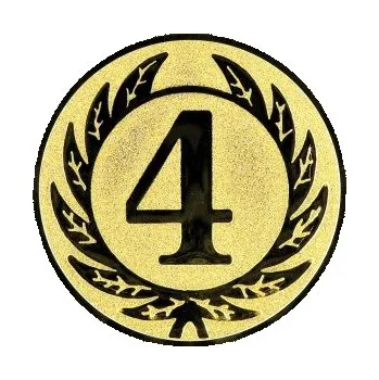 Emblém číslice 4 Barva: bronz, Průměr: 2,5 cm