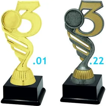 Figurka číslice 3 Barva: Zlatá, Výška: 16 cm