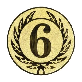 Emblém číslice 6 Barva: bronz, Průměr: 2,5 cm