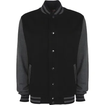 Pánská casual bunda Bunda FDM Varsity Baseball - černá-šedá, XS