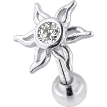 Piercing Piercingate Činka do ucha - sluneční paprsky PNC00112 - Barva/Motiv: Stříbrná, Délka tyčky: 6 mm, Průměr tyčky: 1,2 mm