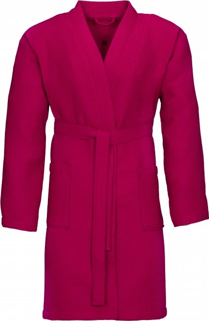 Vaflový župan VOSSEN do sauny, CRANBERRY, unisex - vel. M