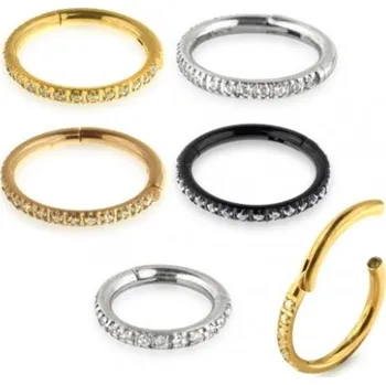 Piercing Piercingate Piercing kroužek - segment PKR00114 - Barva/Motiv: Stříbrná, Průměr kroužku: 8 mm, Průměr tyčky: 1,2 mm